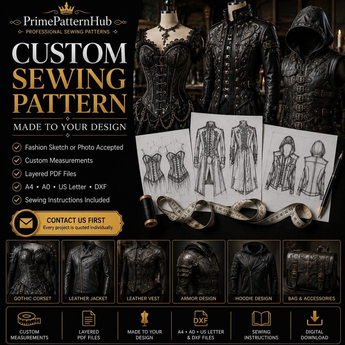 Custom Sewing Pattern – PDF sewing pattern